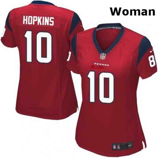 Womens Nike Houston Texans 10 DeAndre Hopkins Game White NFL Jersey